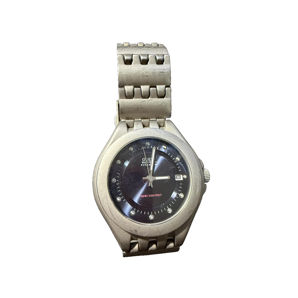 GUESS Titanium WaterPro 100M/330FT Men's Wristwatch Analog G13019G Watch